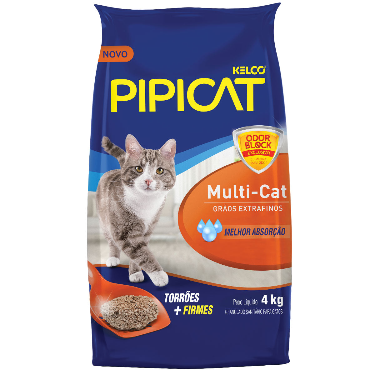 Areia Higiênica Pipicat Multicat 4kg