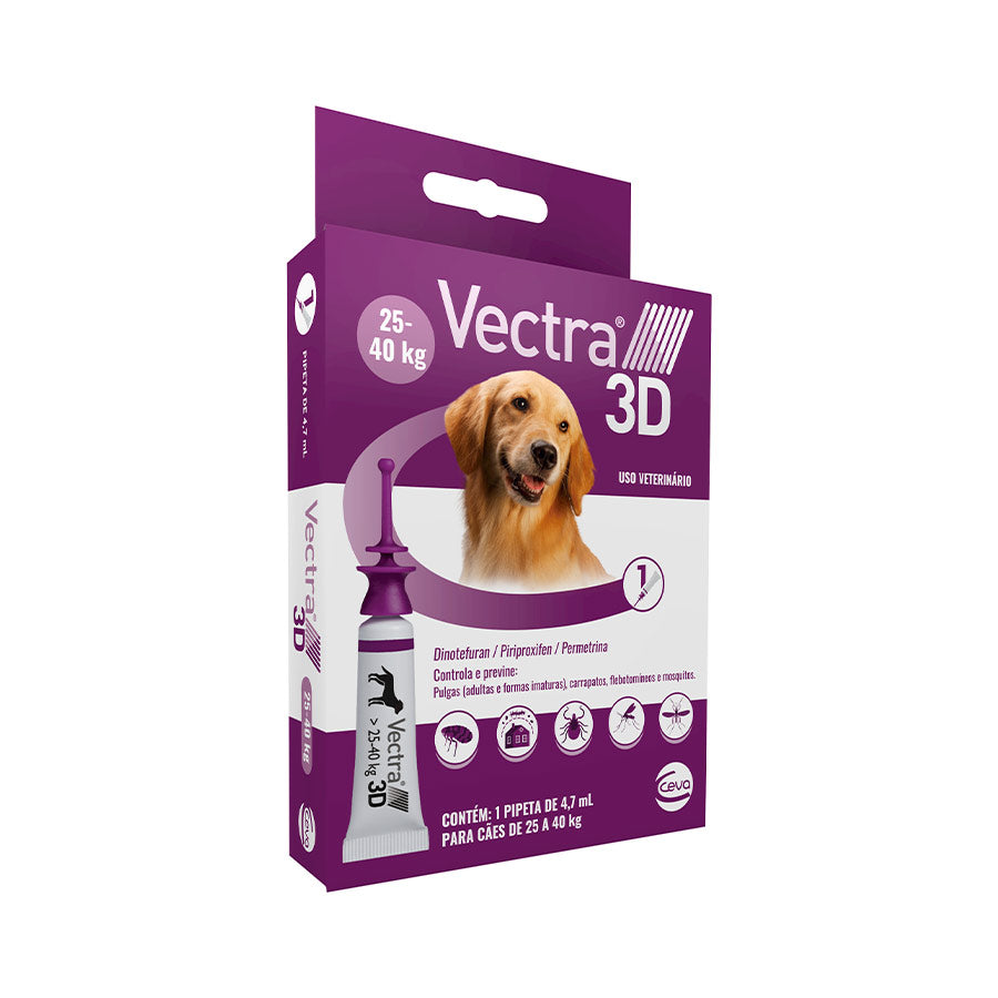 Antipulgas e Carrapatos Vectra 3D para Cachorros de 25 a 40kg 3 pipetas