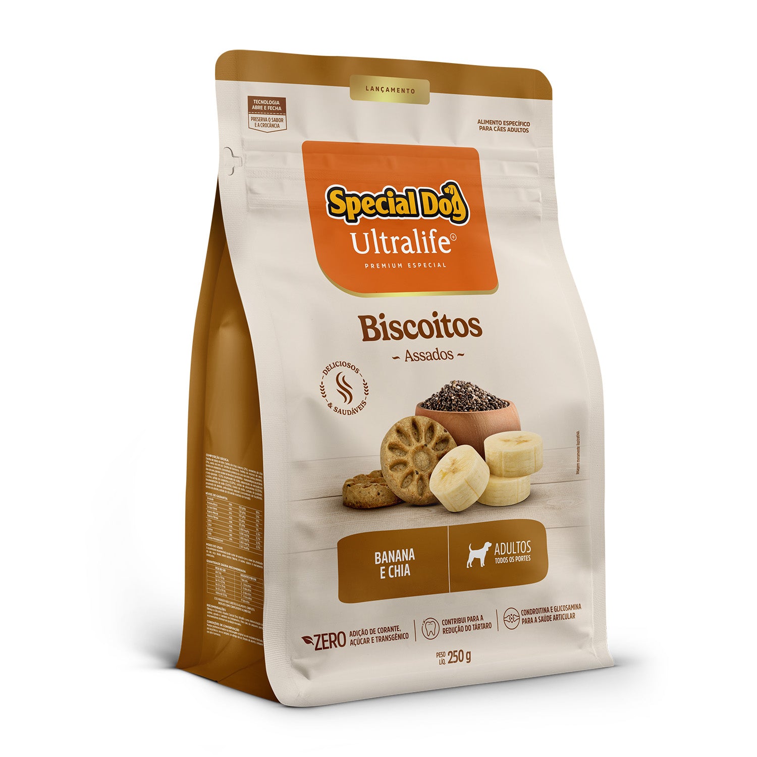 Biscoito Special Dog Ultralife Cães Adultos Banana e Chia 250g
