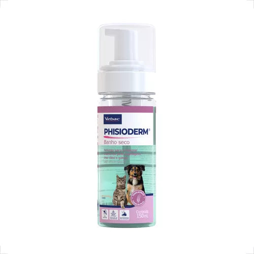 Banho Seco Phisioderm para Cachorros e Gatos Virbac 150ml