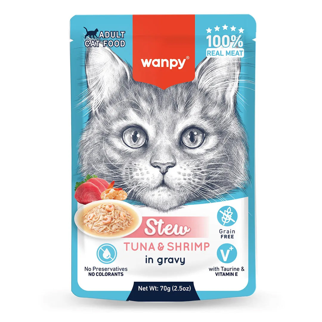 Petisco para Gato Wanpy Sachê Stew Atum e Frango 70g