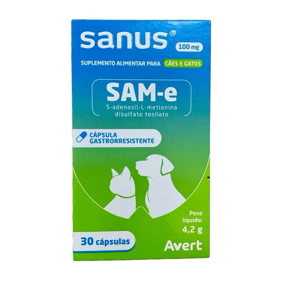 Suplemento Alimentar para Cães e Gatos Avert Sanus 100mg 30 Cápsulas