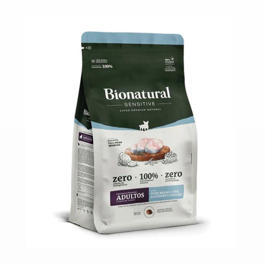 Ração Bionatural Sensitive Cães Adultos Raças Pequenas Peixe Branco 10,1kg