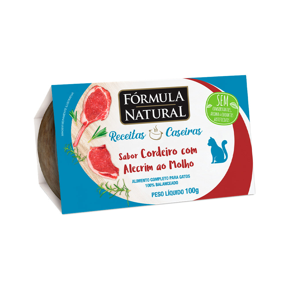 Alimento Úmido Fórmula Natural Receitas Caseiras Gatos Adultos Cordeiro 100g