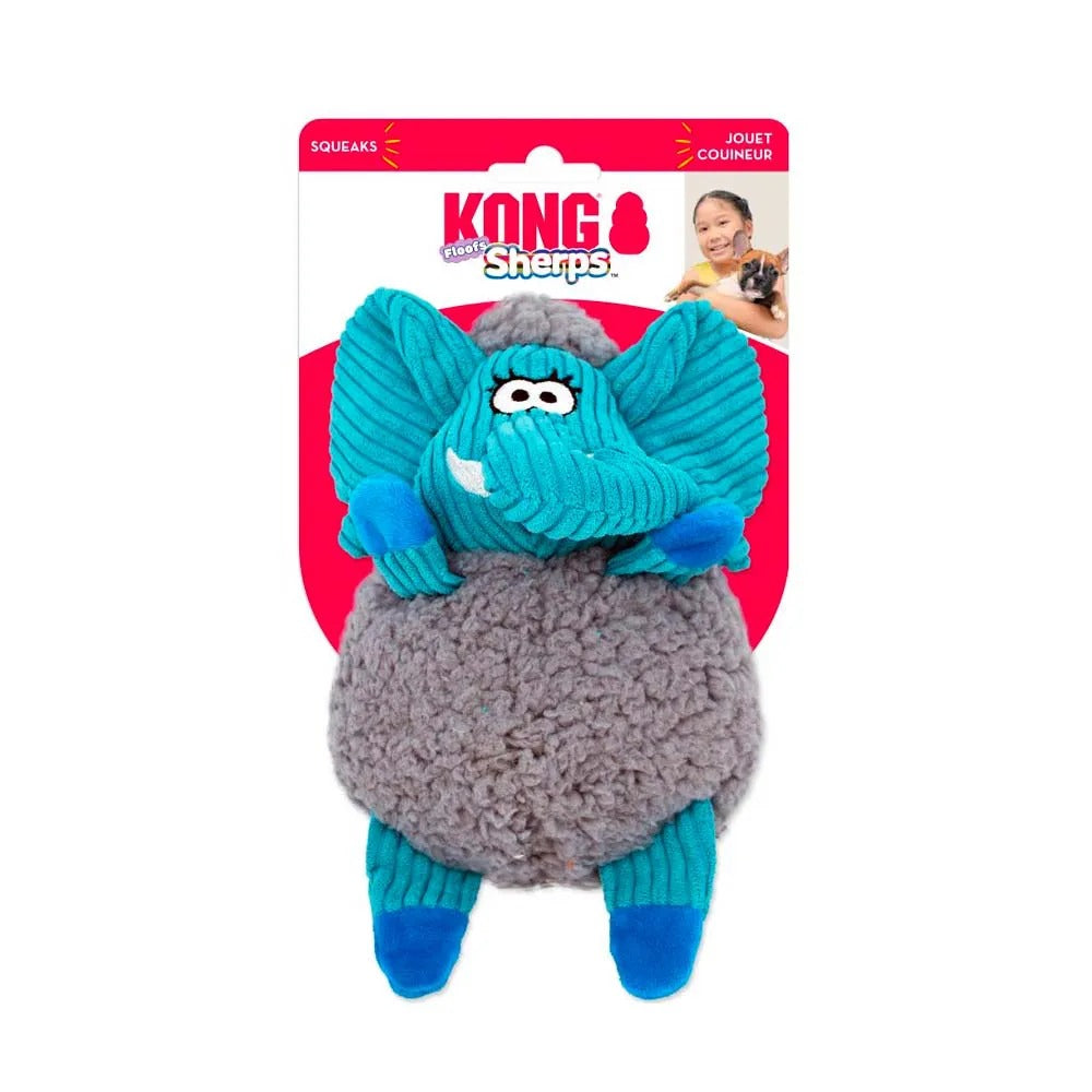 Brinquedo para Cachorro KONG Pelúcia Elefante Sherpes Floofs Médio