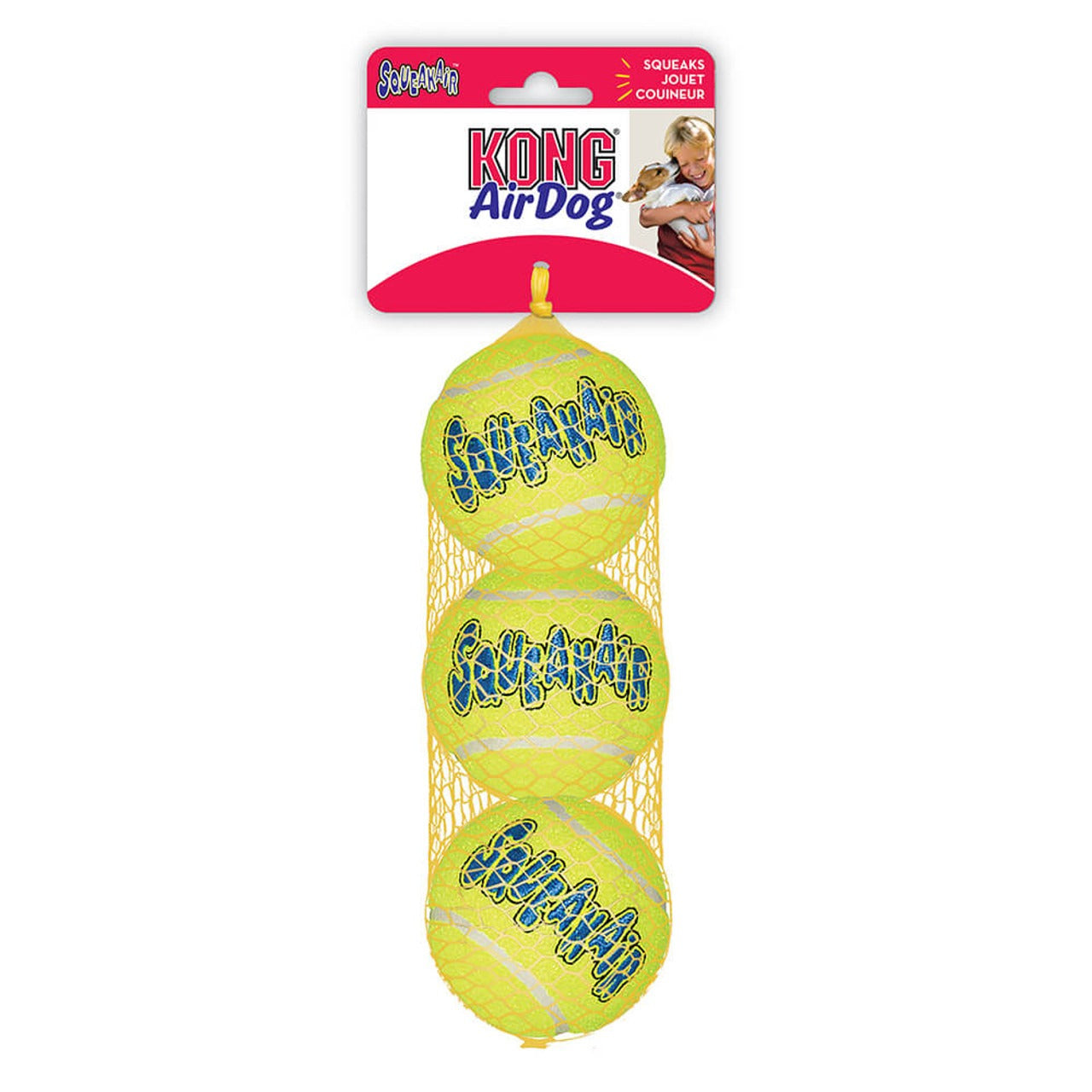 Brinquedo para Cachorro Kong Air Squeaker Ultra Tennis Balls Medium 3 unidades