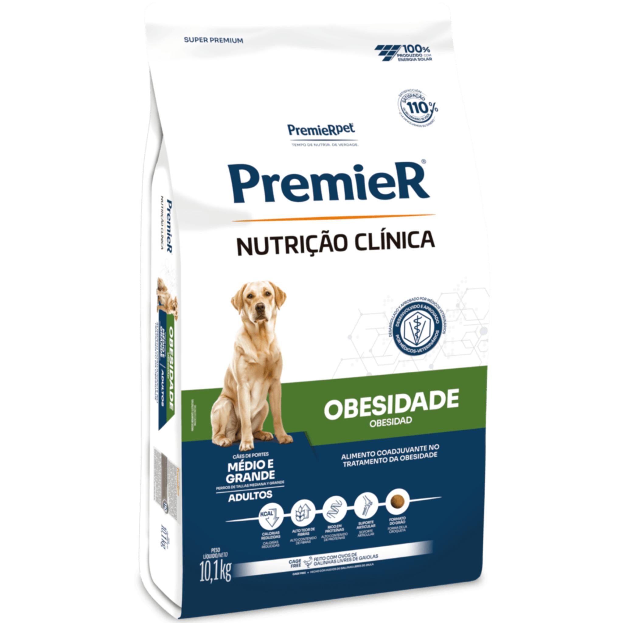 Ração Premier Nutrição Clínica Obesidade Cão Adulto Raças Médias e Grande 10,1kg