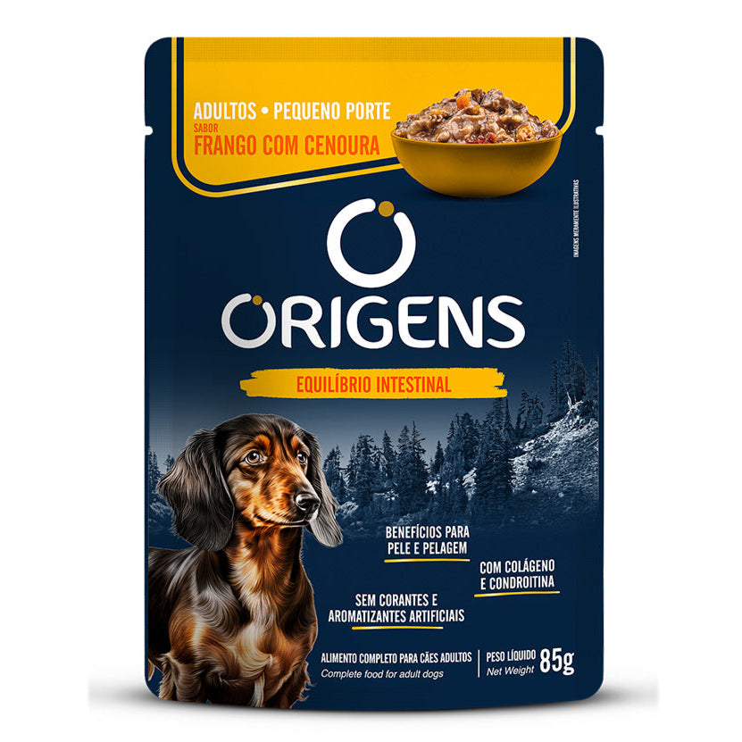 Alimento Úmido Origens Cães Adultos Porte Pequeno Frango com Cenoura 85g