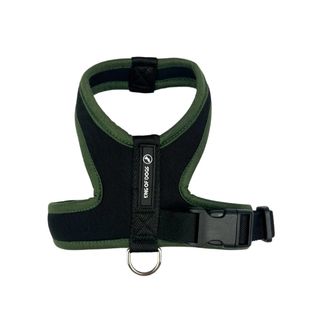 Peitoral King of Dogs Neoprene Slim Dog Moss Preto PP