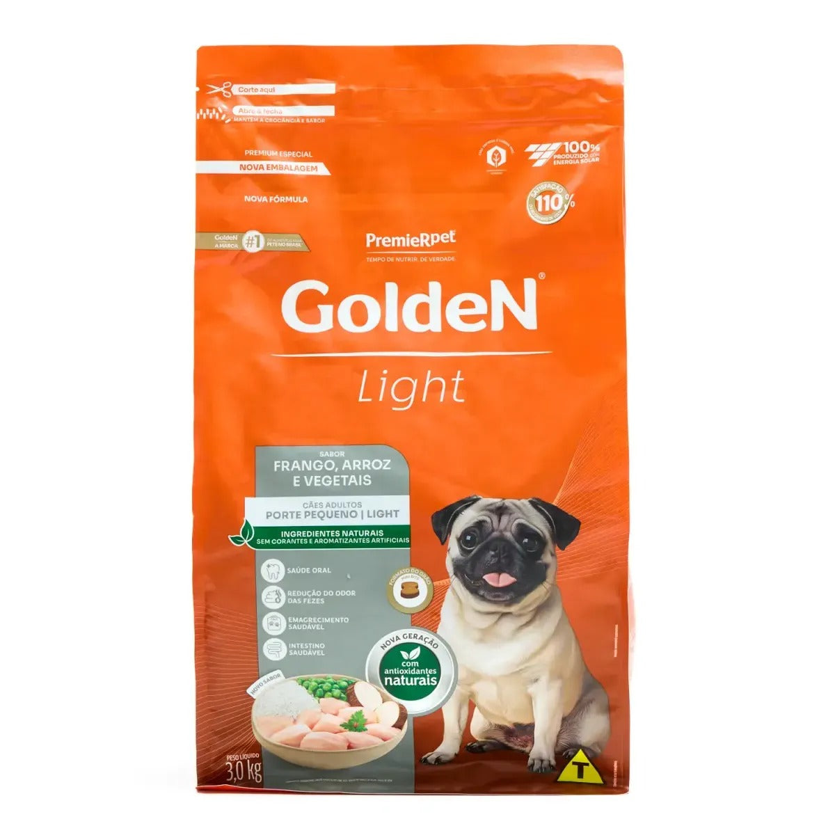 Ração Golden Fórmula Cães Adultos Mini Bits Light Frango e Arroz 3kg