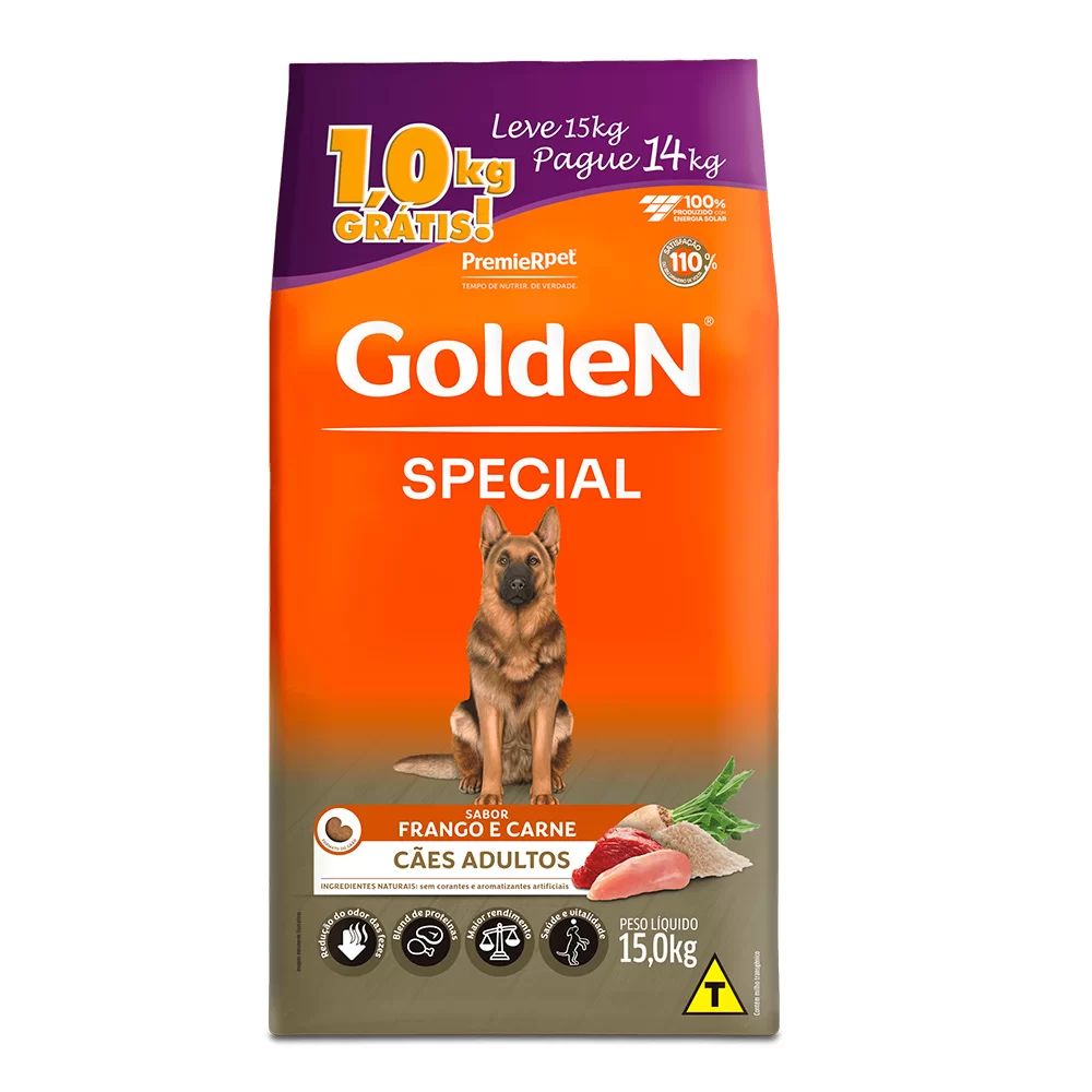 Ração Golden Fórmula Special Cães Adultos Pague 14 e Leve 15