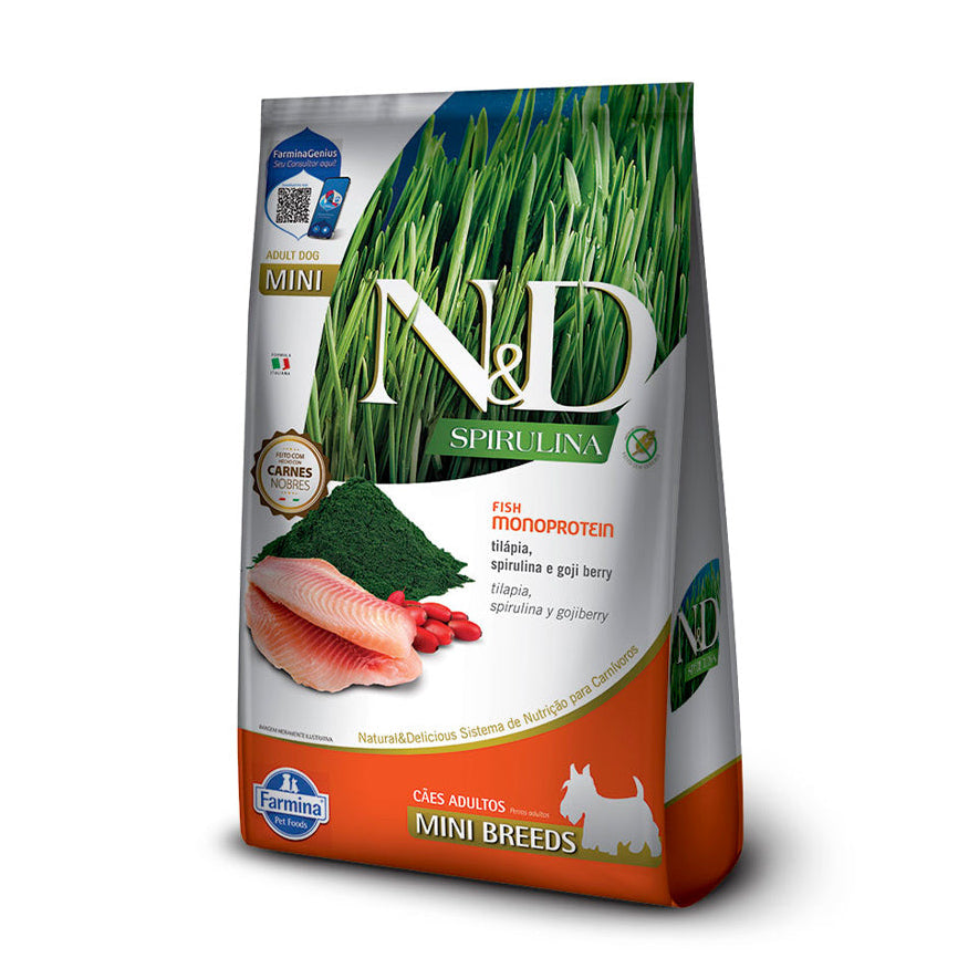 Ração N&D Spirulina Cães Adultos Mini Tilápia 2kg