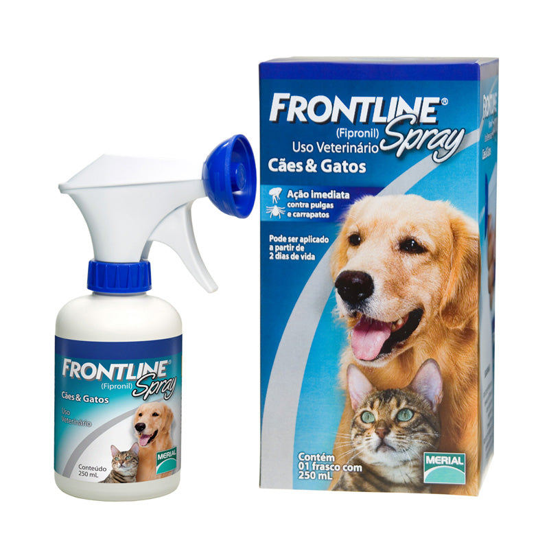 Frontline Spray 250 mL para Cães e Gatos - Antipulgas e Carrapatos