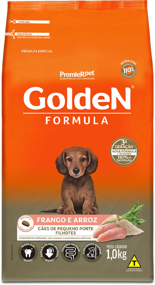 Ração Golden Fórmula Cães Filhotes Mini Bits Frango e Arroz 1kg