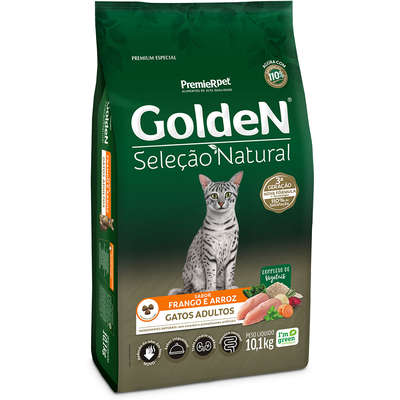 Ração Golden Seleção Natural Gatos Adultos 10,1kg