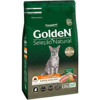Ração Golden Seleção Natural Gatos Adultos 1kg