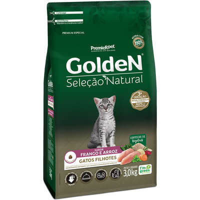 Ração Golden Seleção Natural Gatos Filhotes 3kg