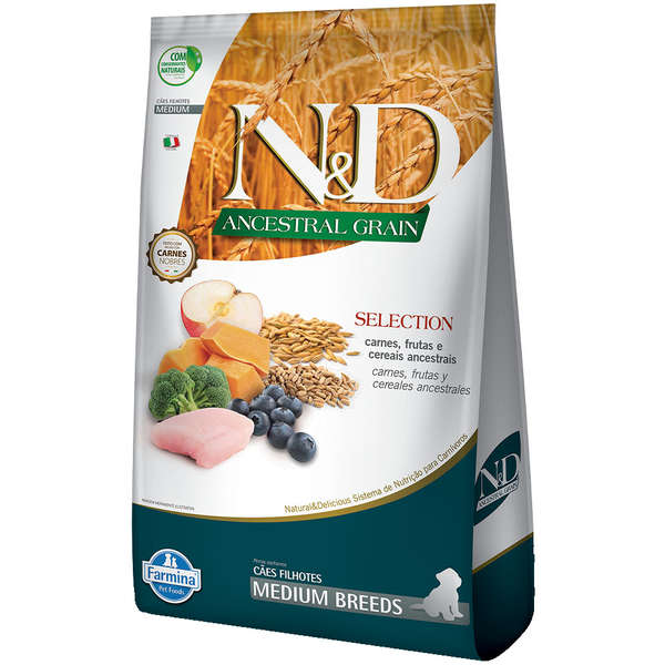 Ração N&D Ancestral Grain Selection Cães Filhotes Medium 15kg