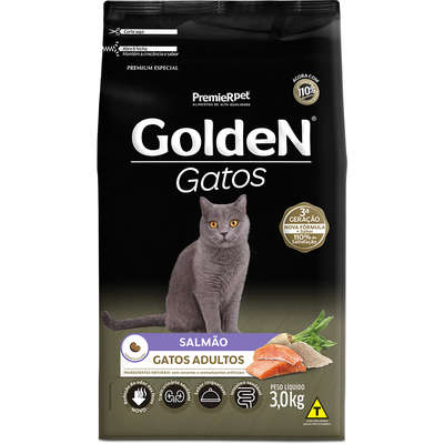 Ração Golden Gatos Adultos Salmão 3kg