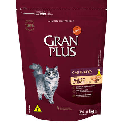 Ração GranPlus Gatos Castrados Frango 1kg