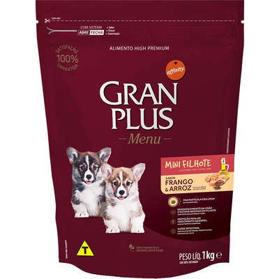 Ração GranPlus Menu Cães Filhotes Mini Frango e Arroz 1kg