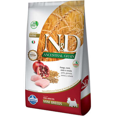 Ração N&D Ancestral Cães Adultos Mini Frango 10,1kg