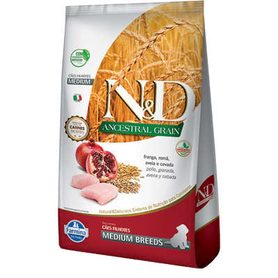 Ração N&D Ancestral Cães Filhotes Medium Frango 10,1kg