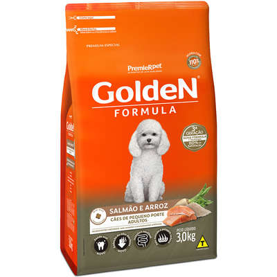 Ração Golden Fórmula Cães Adultos Mini Bits Salmão e Arroz 3kg