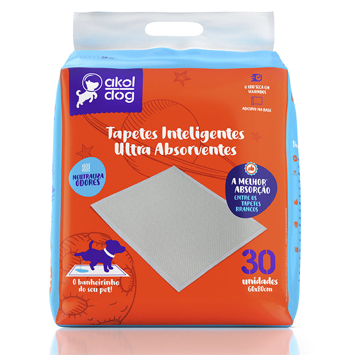 Tapete Higiênico Akol Dog Branco 60x80cm 30 Unidades
