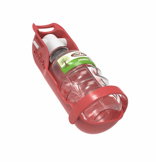 Bebedouro Portátil Plast Pet Drinks Eco Vermelho 300ml