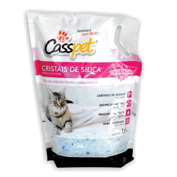 Cristais de Sílica Higiênica Lavanda Casspet 1,6kg