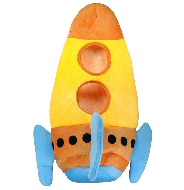 Brinquedo Jambo Mordedor Pelúcia Galáxia Nave Foguete com 3 Macaconautas