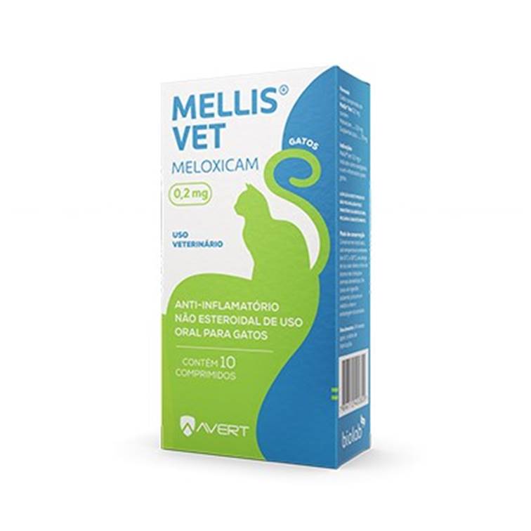 Anti-inflamatório Mellis Vet para Gatos 0,2mg 10 Comprimidos