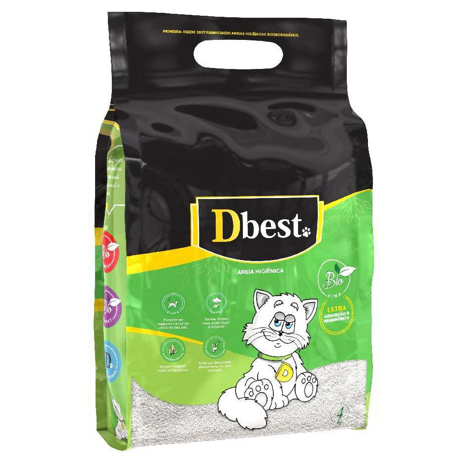 Areia Higiênica Biodegradável Dbest Bio Fina 4kg