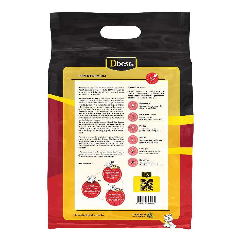Areia Higiênica Biodegradável Dbest Bio Grossa 2kg