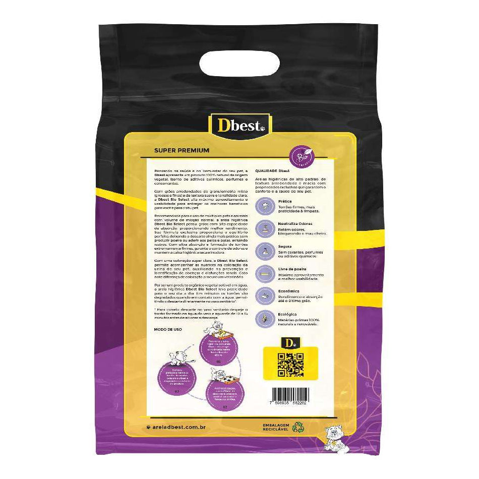 Areia Higiênica Biodegradável Dbest Bio Select 2kg