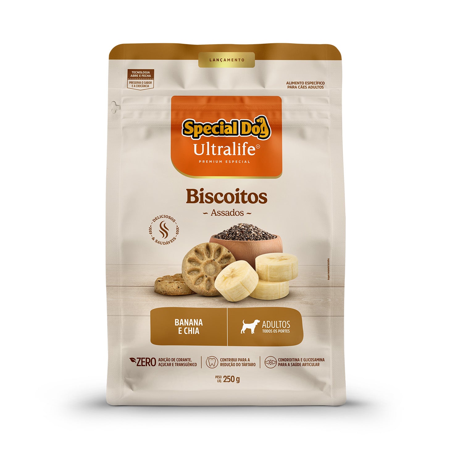 Biscoito Special Dog Ultralife Cães Adultos Banana e Chia 250g