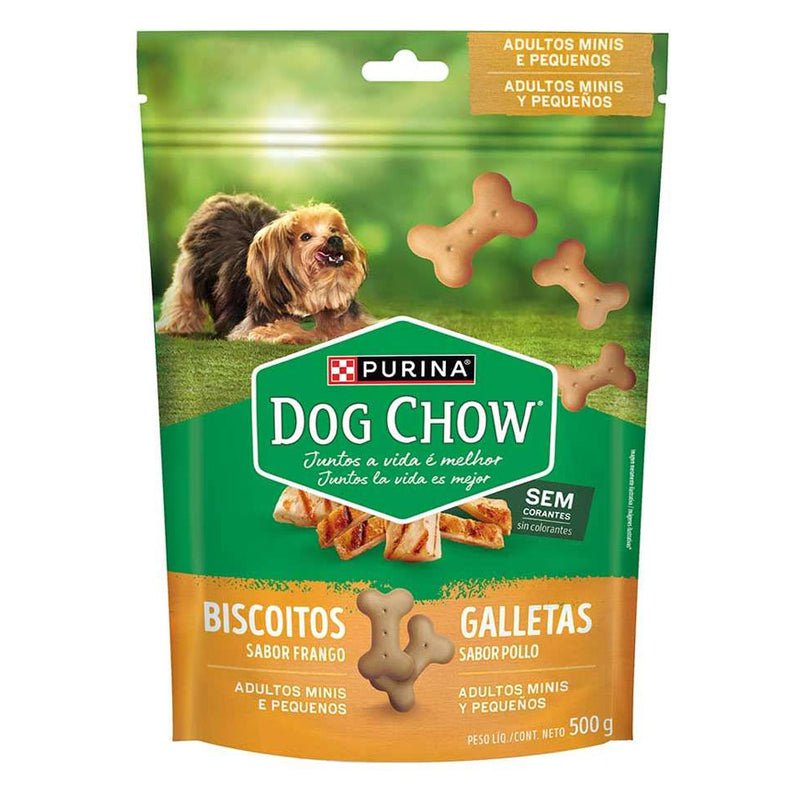 Biscoito para Cachorro Dog Chow Extra Life Adultos Porte  Mini e Pequeno Frango 500g