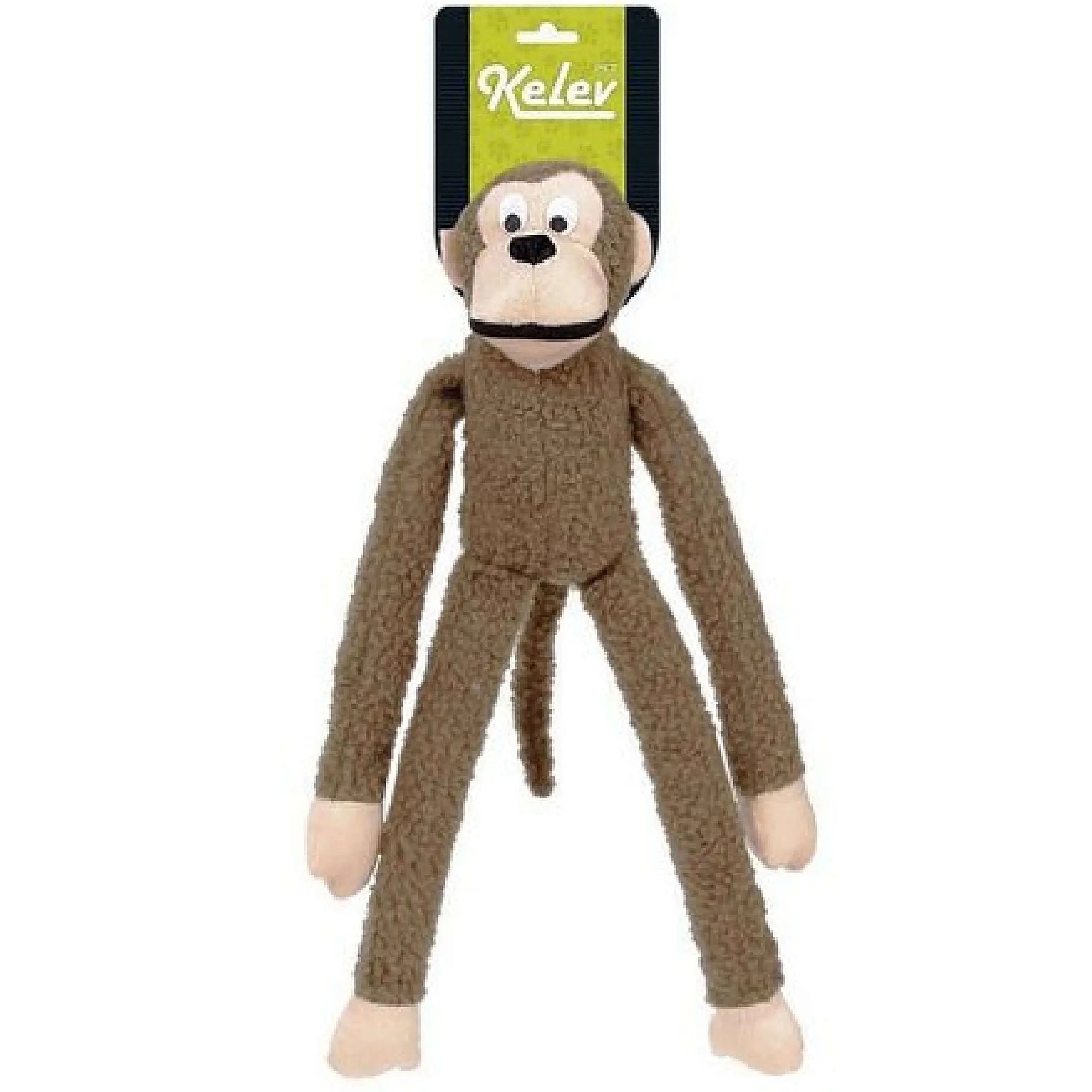 Brinquedo para Cachorro Jambo Mordedor Pelúcia Macaco Kelev Marrom Grande