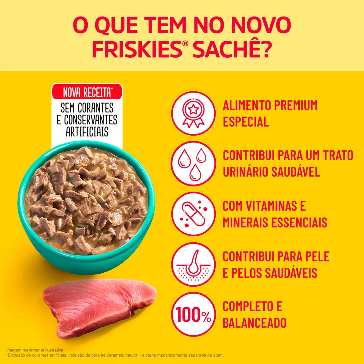Combo 4 Sachês para Gatos Friskies Atum ao Molho 85g