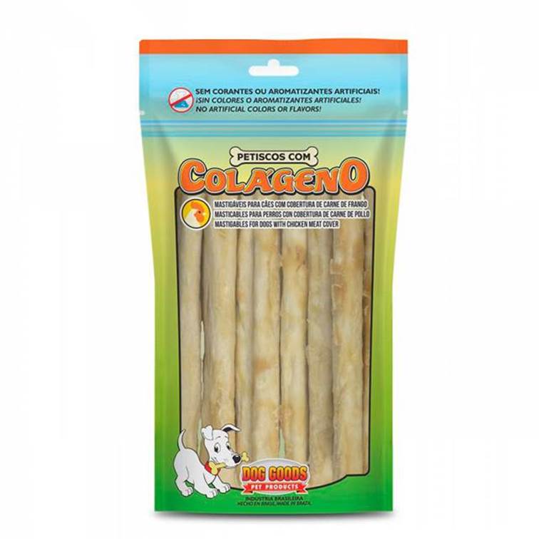 Petisco Natural para Cães Dog Goods Palito Colágeno Roll Mini Frango 100g