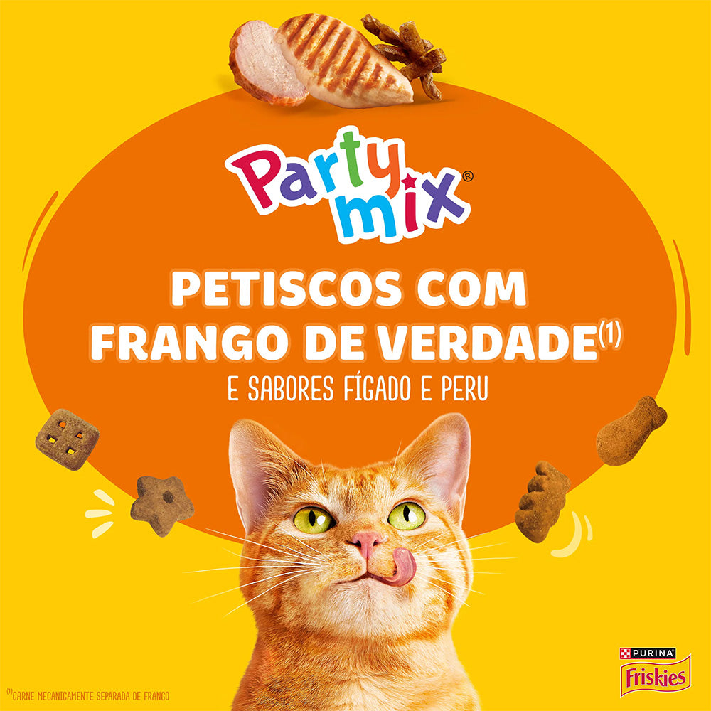 Petisco para Gato Friskies Party Mix Frango, Fígado e Peru 40g