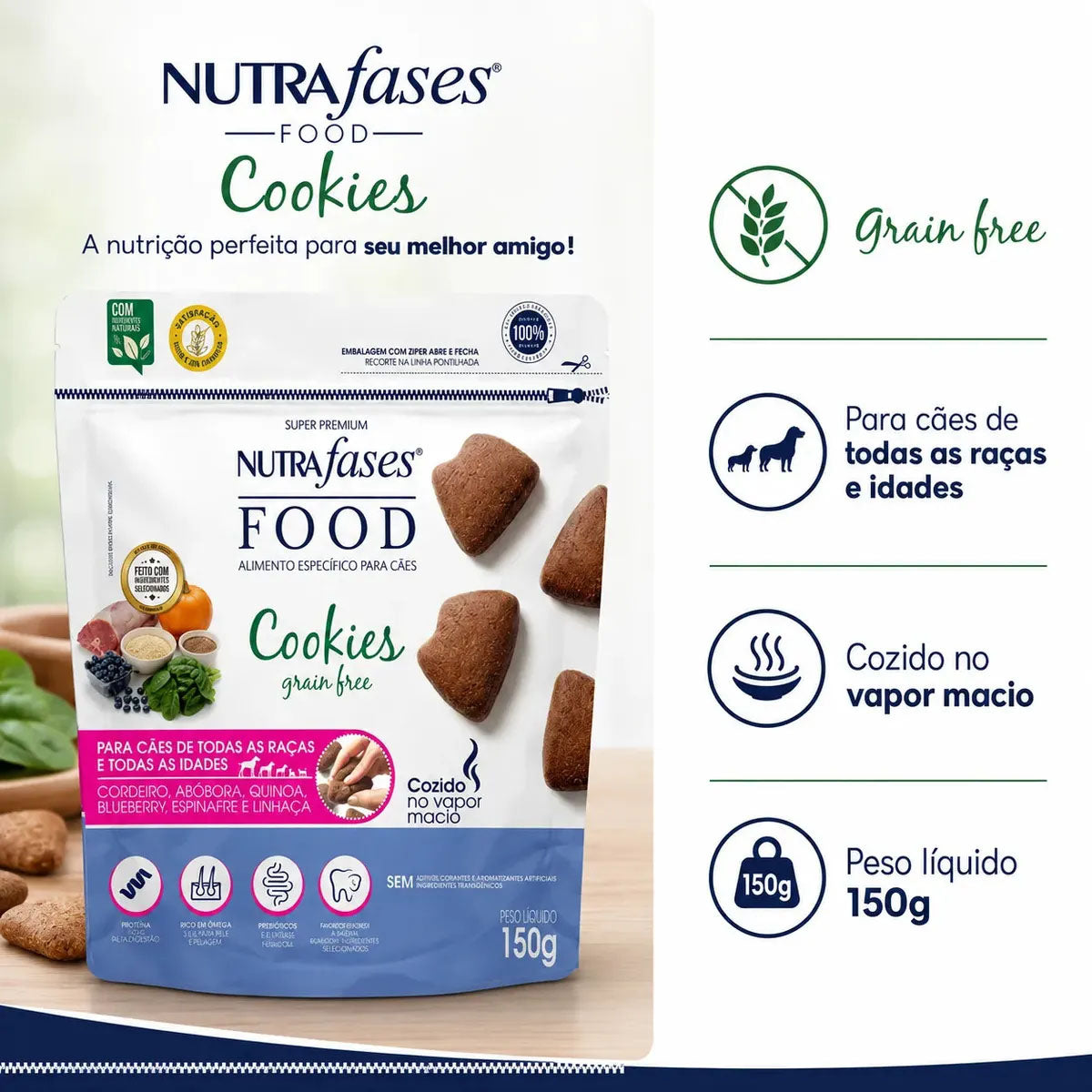 Petisco para Cachorros Nutrafases Cookies Grain Free 150g