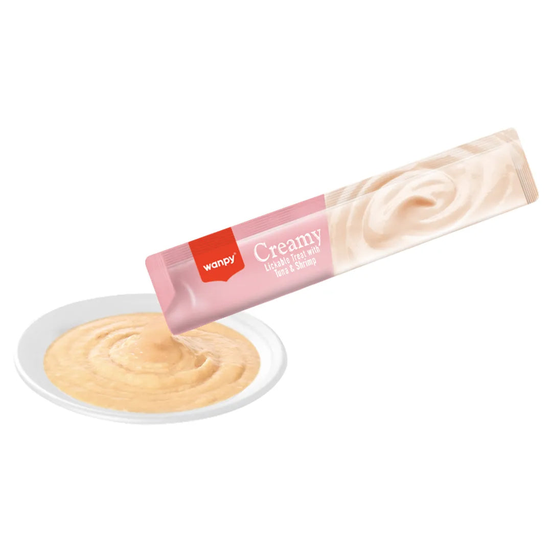 Petisco para Gato Wanpy Creamy Atum e Camarão 70g