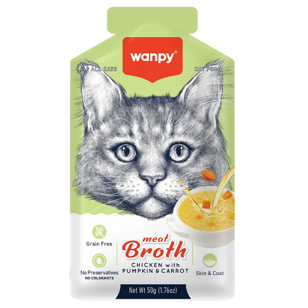 Petisco para Gato Wanpy Sopa Frango, Abóbora e Cenoura 50g