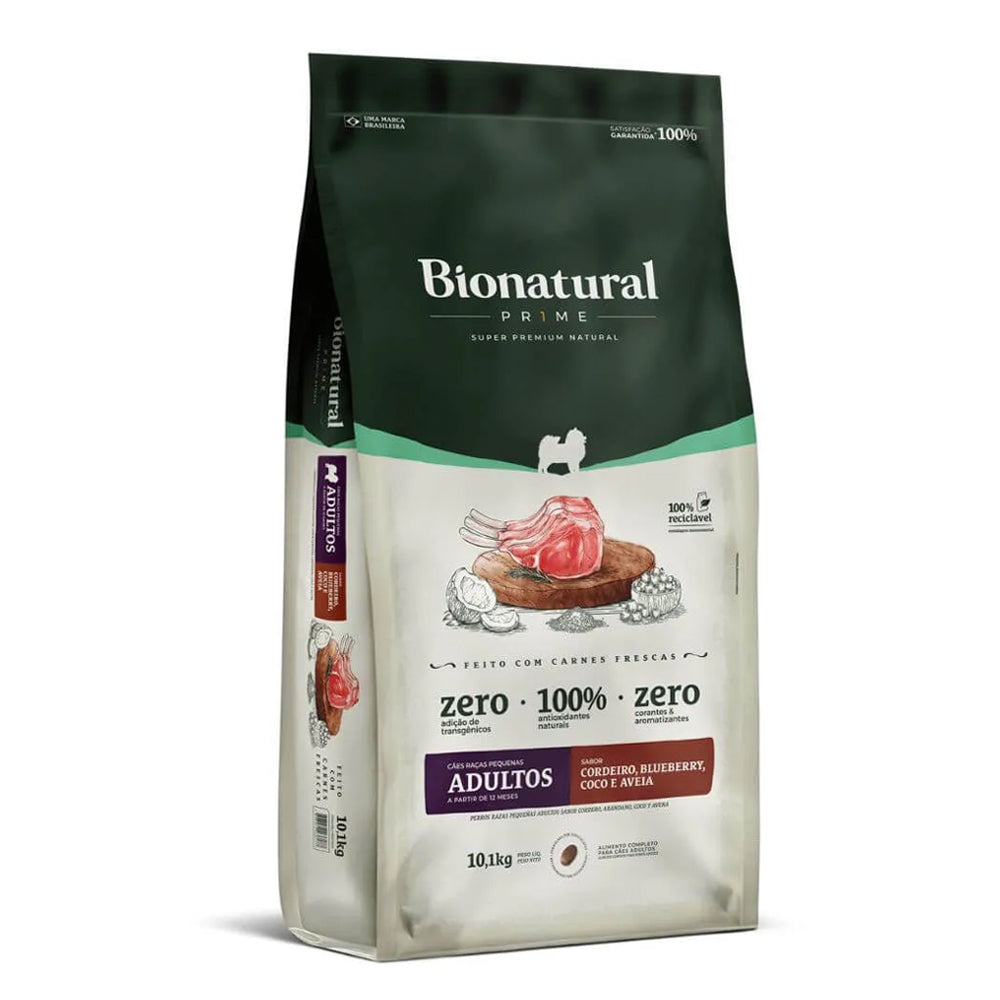 Ração Bionatural Prime Cães Raças Pequenas Adultos Cordeiro 10,1kg