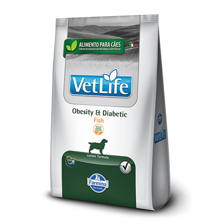 Ração Farmina Vet Life Obesity e Diabetic Fish Cão 2kg