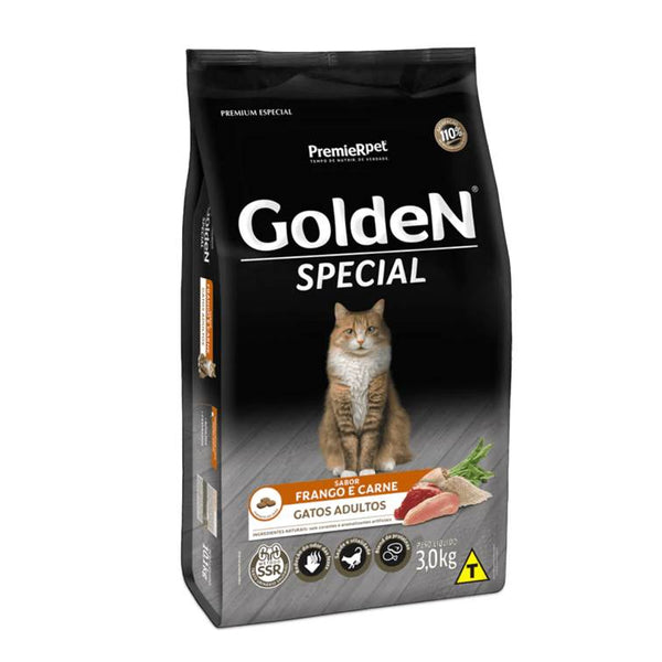 Ração Golden Special Gatos Adultos Sabor Frango e Carne 3kg