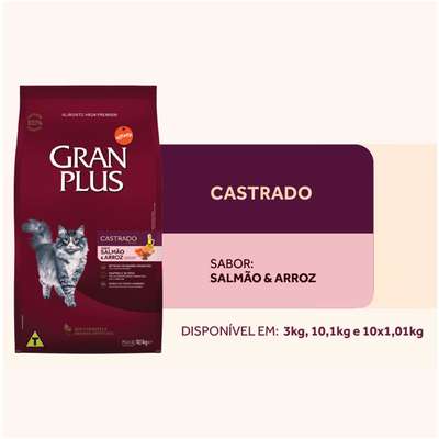 Ração GranPlus Gatos Castrados Salmão 10,1kg