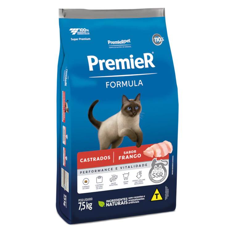 Ração Premier Fórmula Gatos Castrados Frango 7,5kg